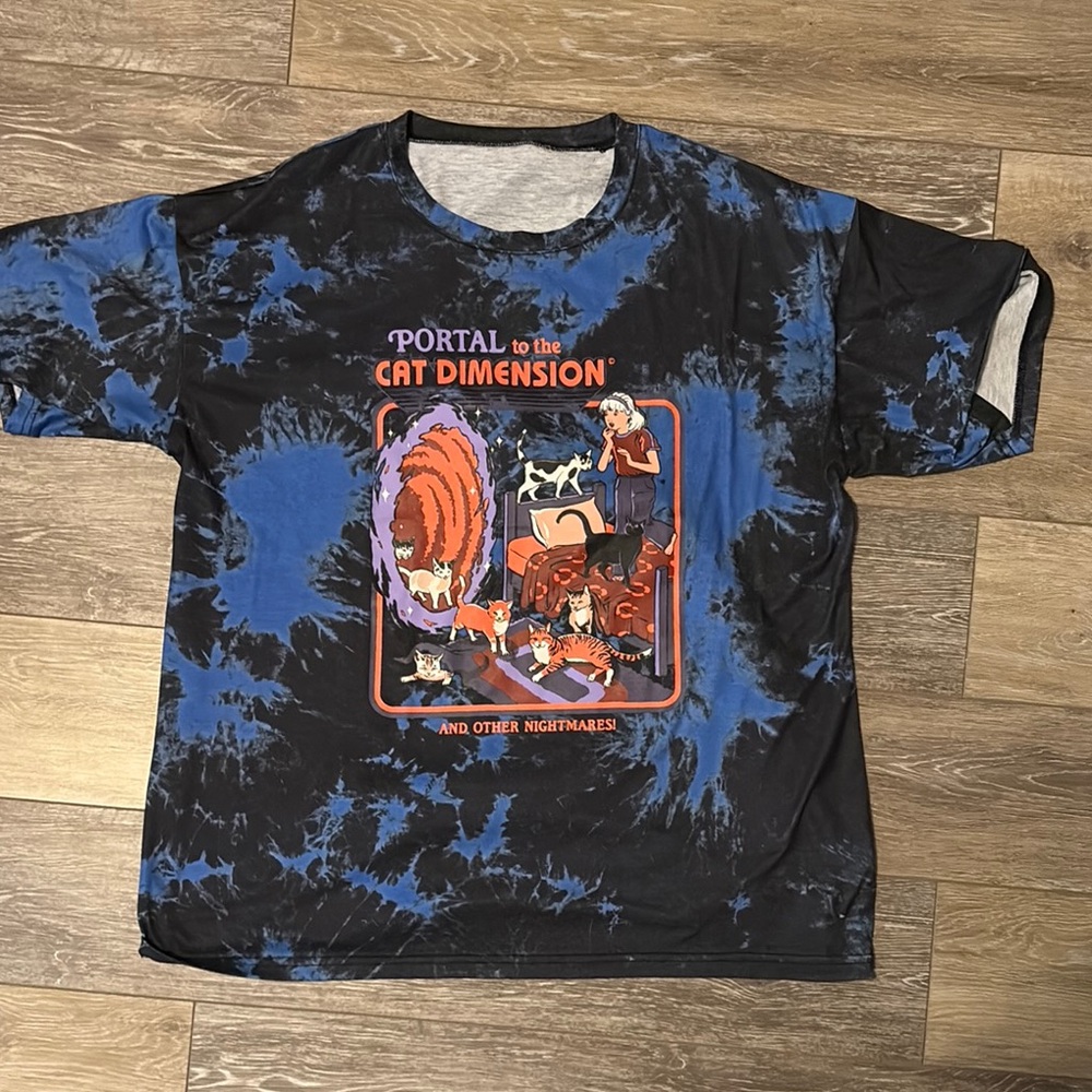 Portal to the Cat Dimension T-Shirt - Blue & Black